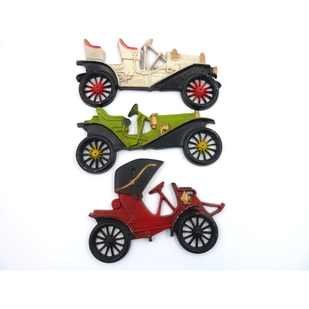 Midwest Cast Aluminum Wall Hanging Plaques Vintage Car Collectibles Set of 3